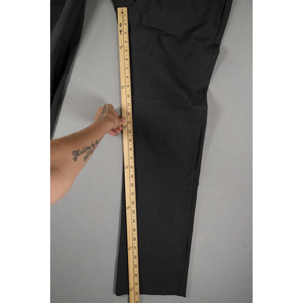 Theory Mens Marlo New Tailor 2 Slim Straight Virgin Wool Pants Charcoal Grey 33 image 8